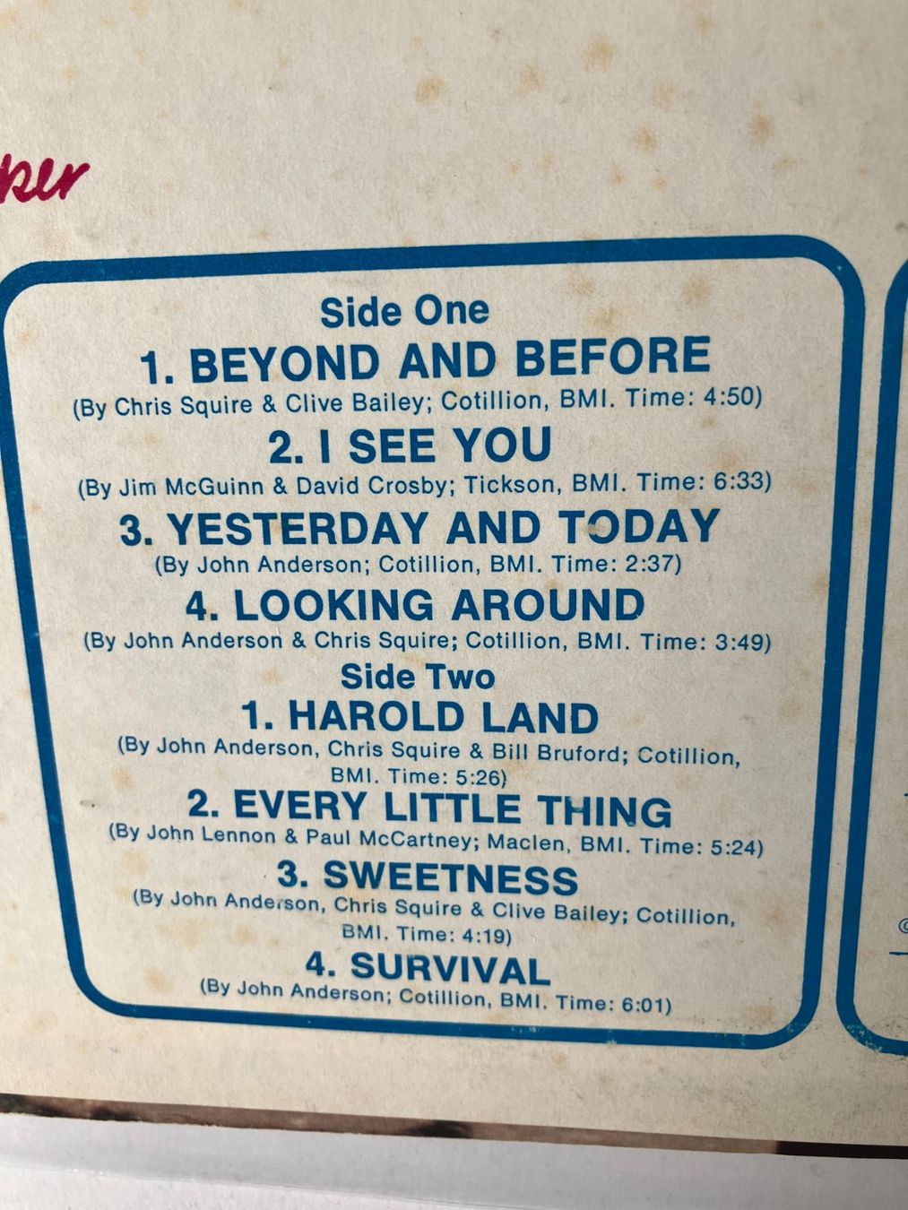 Schallplatten: Yes – Gebraucht aus Aarwangen von Jukebox3 3