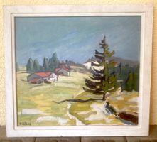 🌟Gemälde Bild Alp /Jura / Freiberge ? sig. M. Rüfli 1967🌟