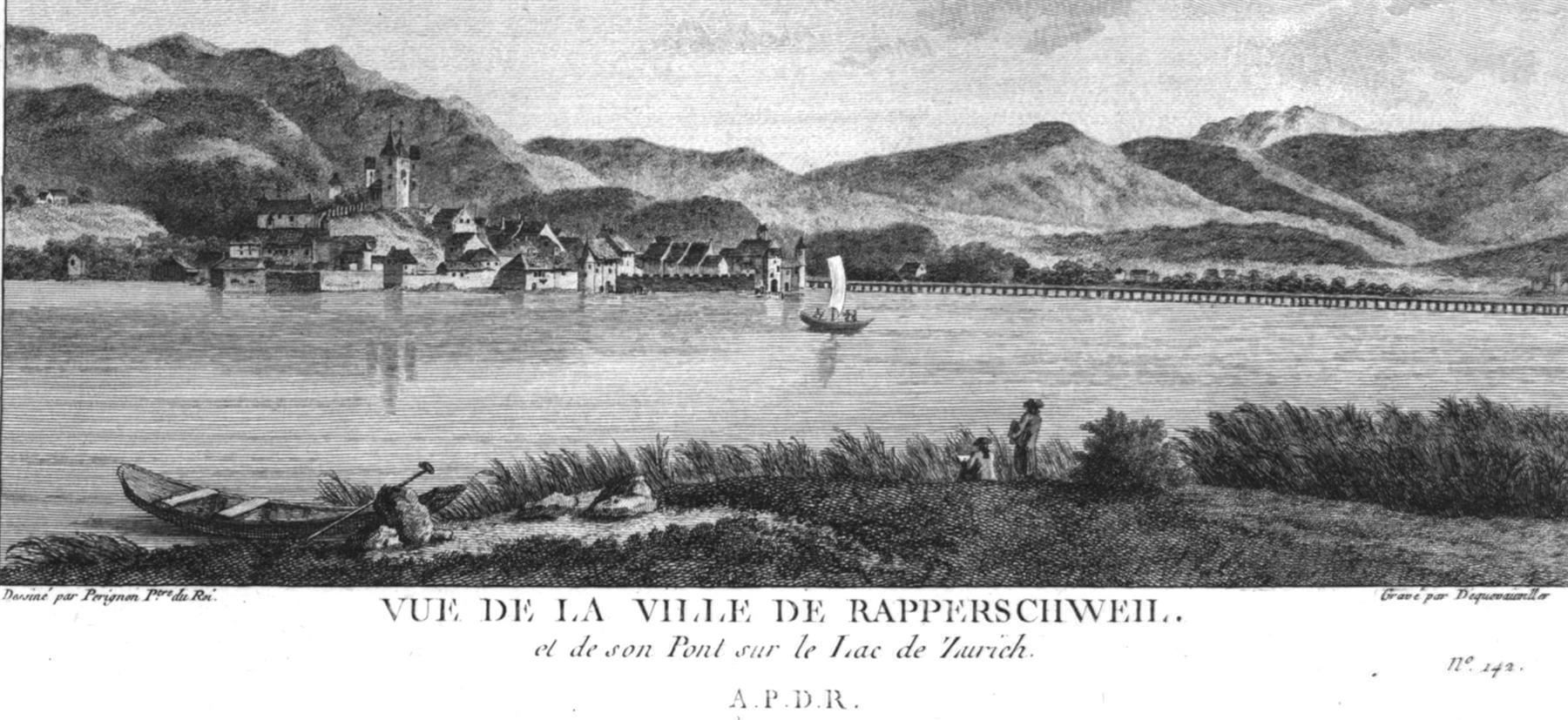 Incisioni: Rapperswil Originalkupferstich 1780 – Usato da Rafz venduto da Helvet32 1