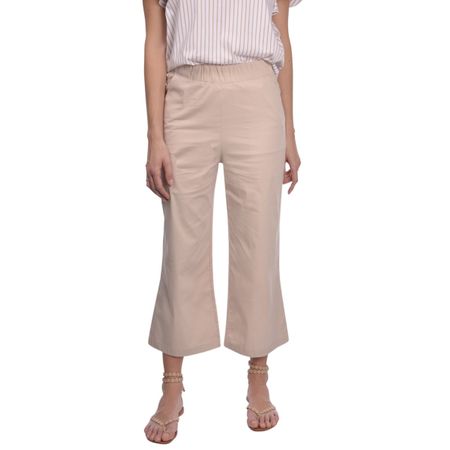 Gran Sasso 7/8 BW Hose flared beige Gummizug Bund Gr 42