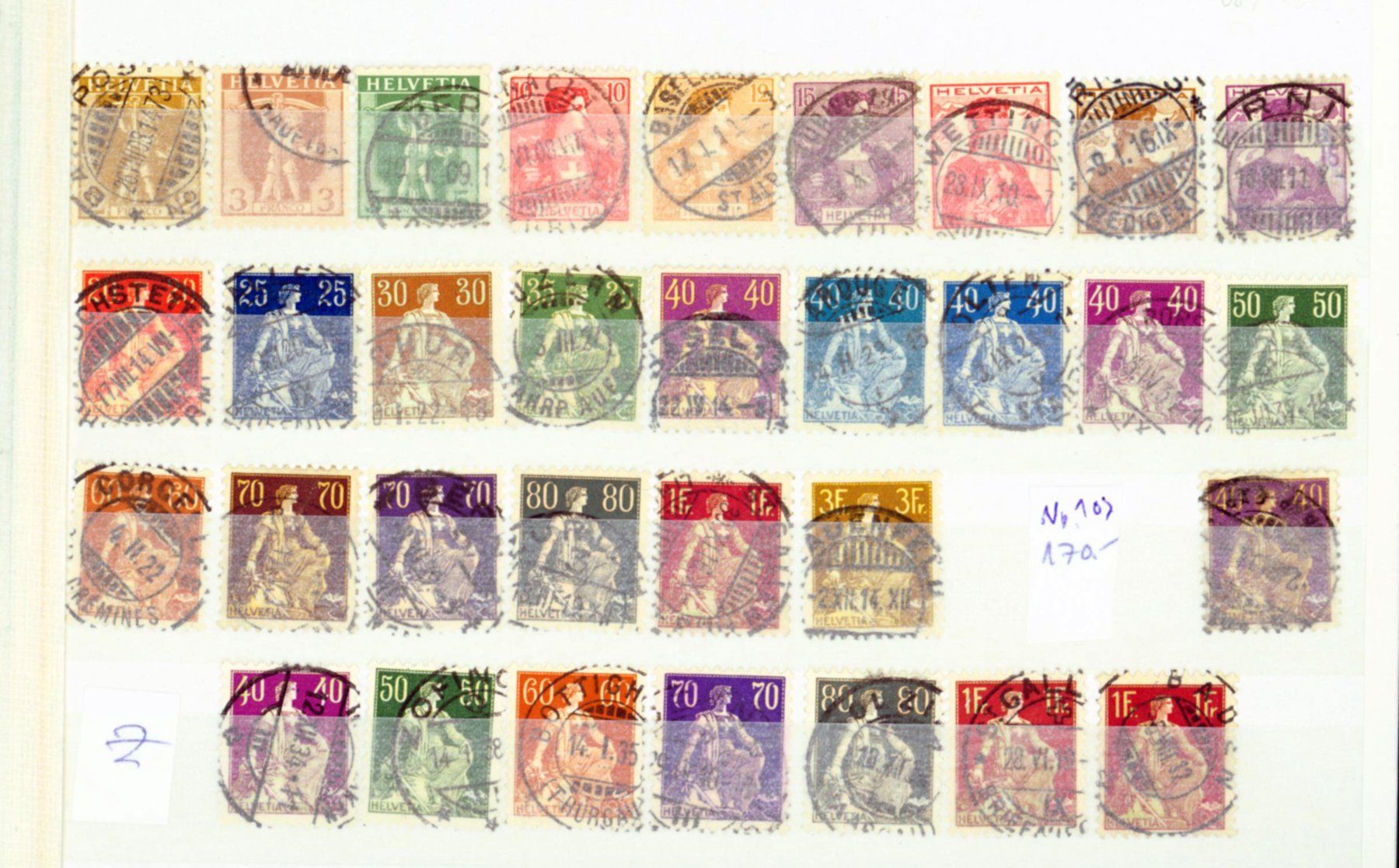Alle Briefmarken: CH Sammlung ab Tell/Rahmen (C187) – Gebraucht aus Seuzach von Philahits