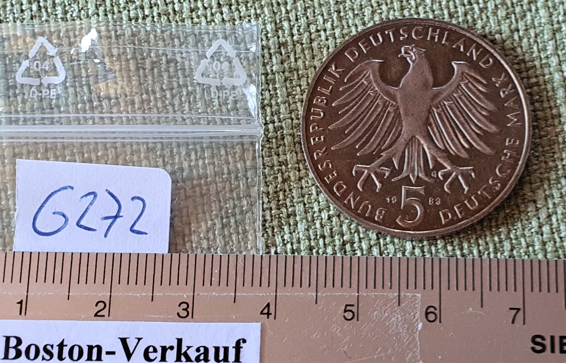 Tutti le monete: G272 - 5 Deutsche Mark 1983 – Usato da Reinach BL venduto da Boston-Verkauf 2