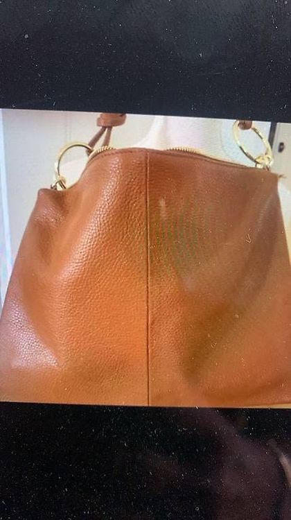 Sac Del Giudice Roma Cuir Taupe Et Orange - Neuf - Magnifique !