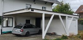 Carport Holz weiss mit integriertem Abstellraum gebraucht