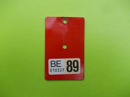 Velonummer / Fahrradnummer BE 89 (Bern 1989)