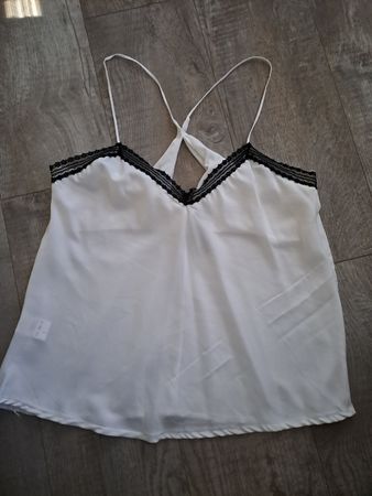 Damen Top weiss Zebra Gr. L
