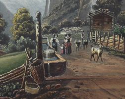 Aquatinta  Staubbach bei Lauterbrunnen