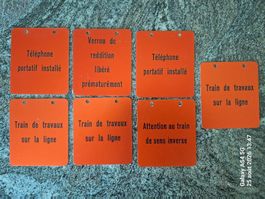 7 plaques double face d'un ancien Poste d'enclenchement CFF