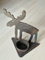 Rustikaler Elch Kerzenständer aus Metall - Winterdeko!