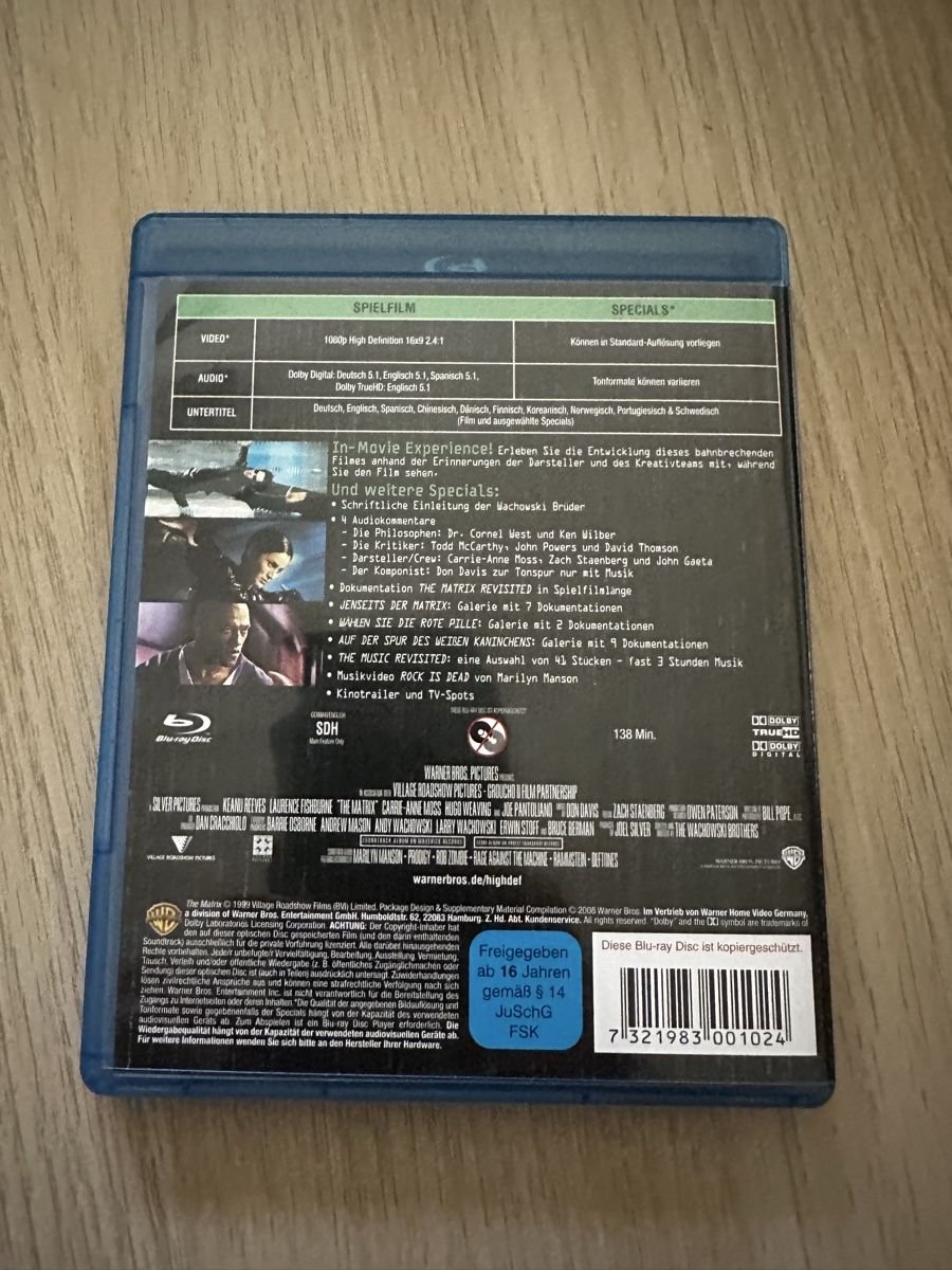 Tutti i DVDs: Matrix Blu-ray Film – Usato da Hombrechtikon venduto da baersandro 1