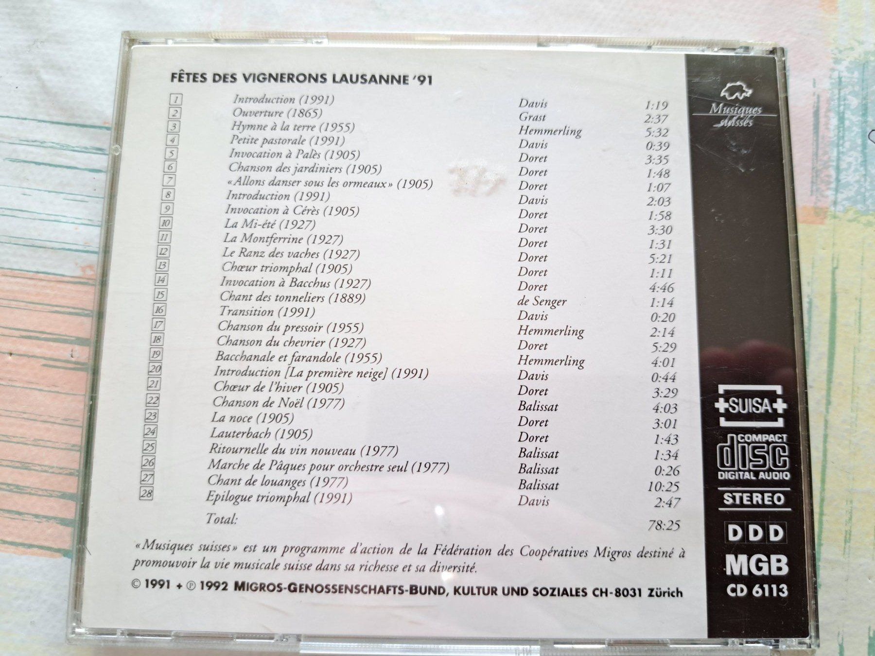 CD: Cd Fêtes de Vignerons Lausanne 91 – Usato da Pully venduto da bro_n52j 1