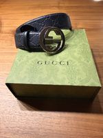 Gucci Gürtel Interlocking G schwarz Leder Grösse 100