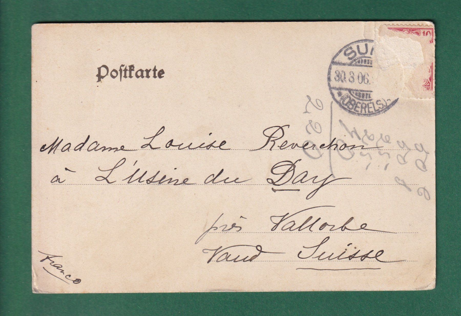 Cartes postales: GEBWEILER - 1906 // Falte // – D'occasion à Pully par nicecards-shop 1
