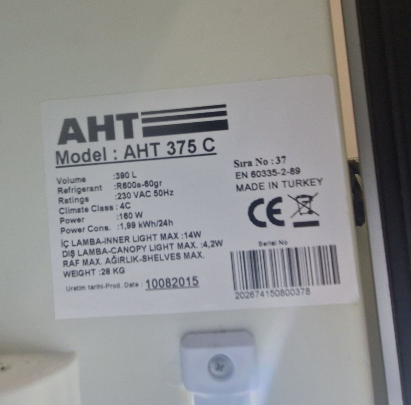 Frigorifero espositore professionale AHT 375 C - 390L - LED (D'occasion ...