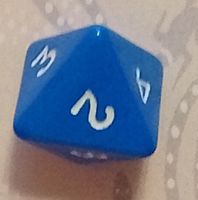 Würfel 8er Flächen blau weisse Schrift ca. 2x2,3cm 1-8