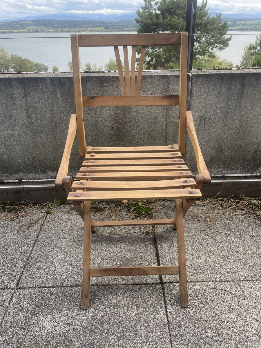 Sedie: Ancienne Chaise Pliante en Bois Massif – Usato da Vallamand venduto da Bricbracbroc82 2