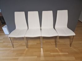 4x Esstischstuhl HAVNDAL - Weiss, Kunstleder