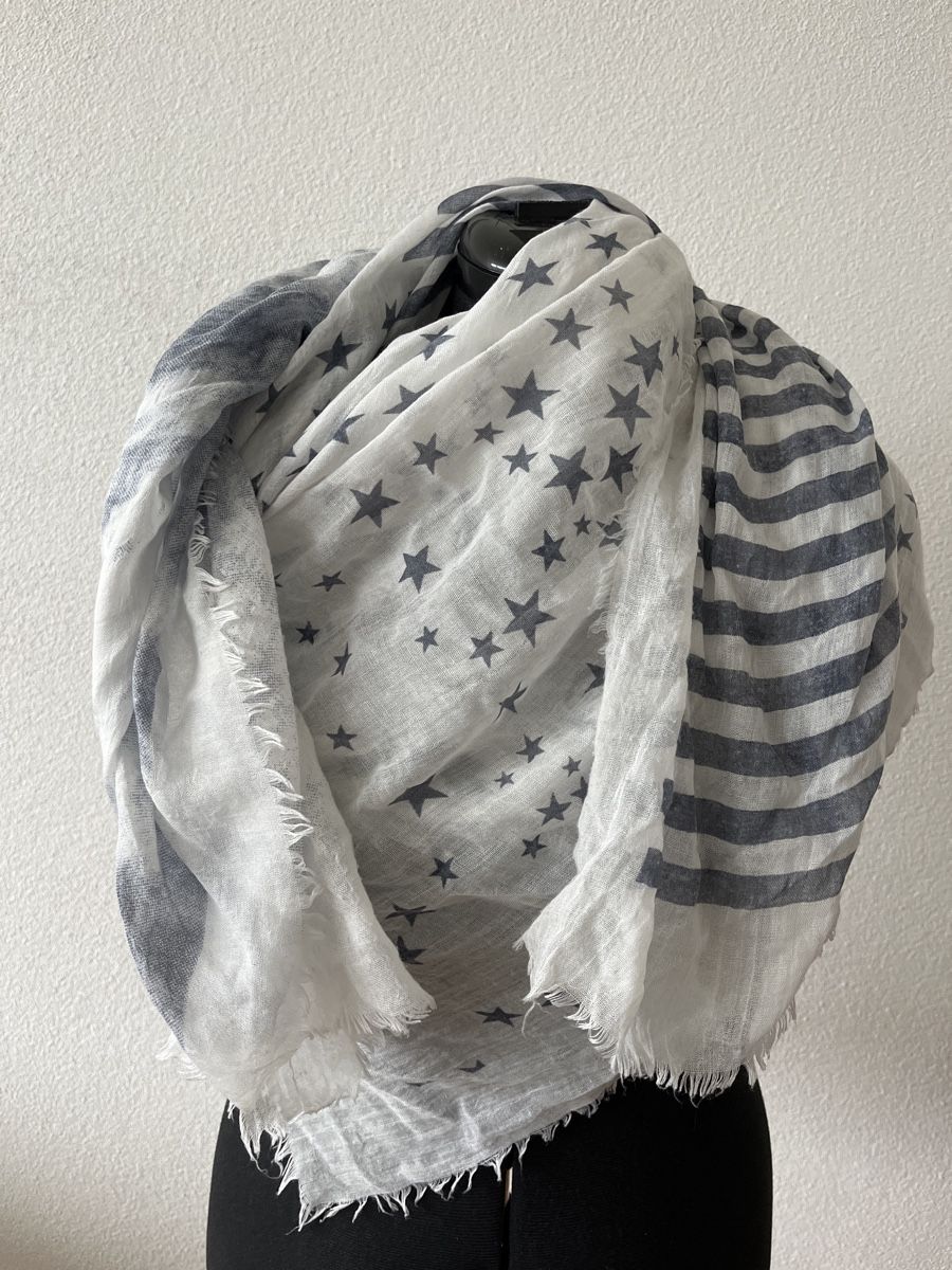 Foulard & Sciarpe: Schal mit Sternen und Streifen Muster – Nuovo (secondo la descrizione) da Buchs SG venduto da Vrenilein
