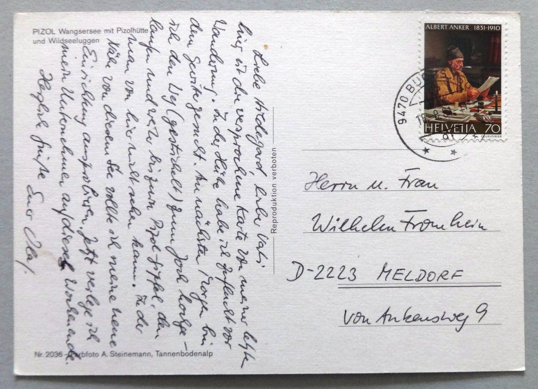 Cartoline postali: Pizol, Wangsersee mit Pizolhütte – Usato da Fétigny venduto da Billy2miny 1