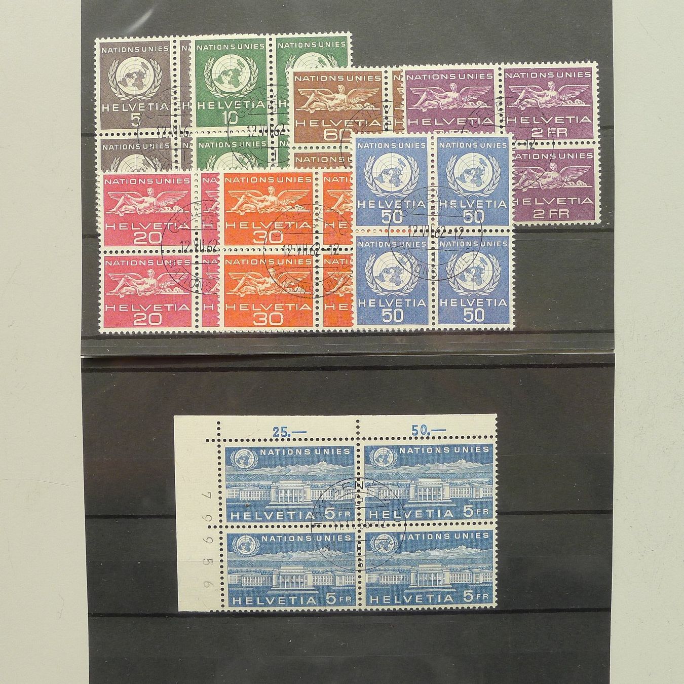 Alle Briefmarken: 1955-1976, gute Viererblock-Sammlung Ämter, Kat: 332.- – Gebraucht aus Sursee von Luzernerraute 4