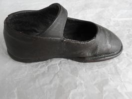 Antiker Deko-Babyschuh, Metall, Schwarz, Vintage, Deko!
