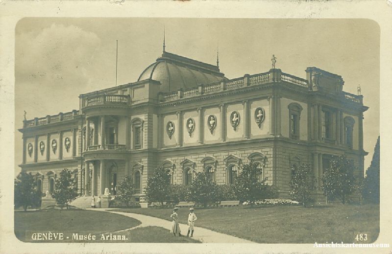 Cartoline postali: Genève - Musée Ariana + 1910 – Usato da Emmenbrücke venduto da teestube