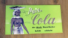 Altes Werbeschild Reklame Karton AGIS = Cola - Afrikanerin