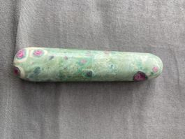 Rubin Zoisit Massagestab, Edelstein, Unikat, Top Zustand