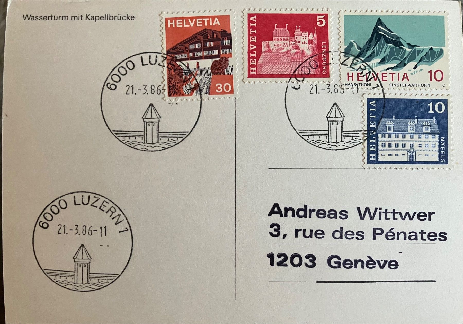 Cartoline postali: Luzern, Wagenbachbrunnen – Usato da Oberrüti venduto da Jomaru 1