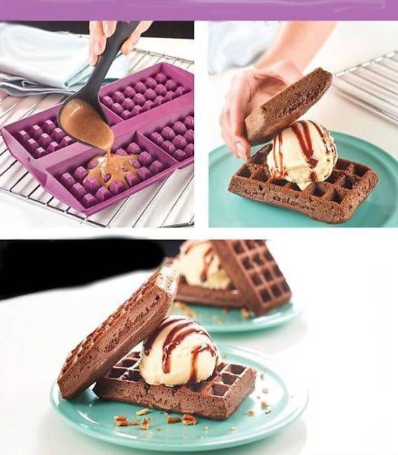 Tupperware Teglie da forno: Silikon - Waffelform, Versch. Farben " Tupperware " NEU – Nuovo e nell'imballaggio originale da Root venduto da Amone01 1
