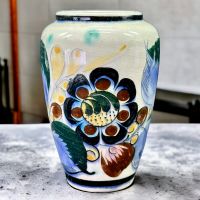 Vase céramique mexicaine peinte à la main signé RS. Mexique