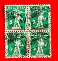 TELLKNABE 125 TYPE III VIERERBLOCK EINZELN G. ZÜRICH 3 1913