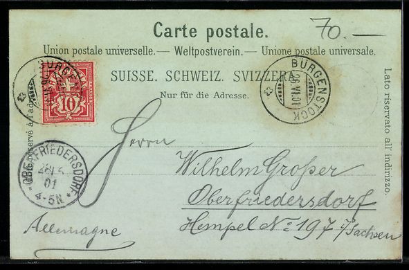 Cartoline postali: Mondschein-Lithographie Bürgenstock, Ho – Usato da Berlin venduto da bartko-reher 1