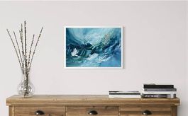 A2 Bild grünblau "Gletschernacht"