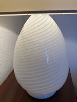 Lampada da tavolo vetro bianco swirl vintage