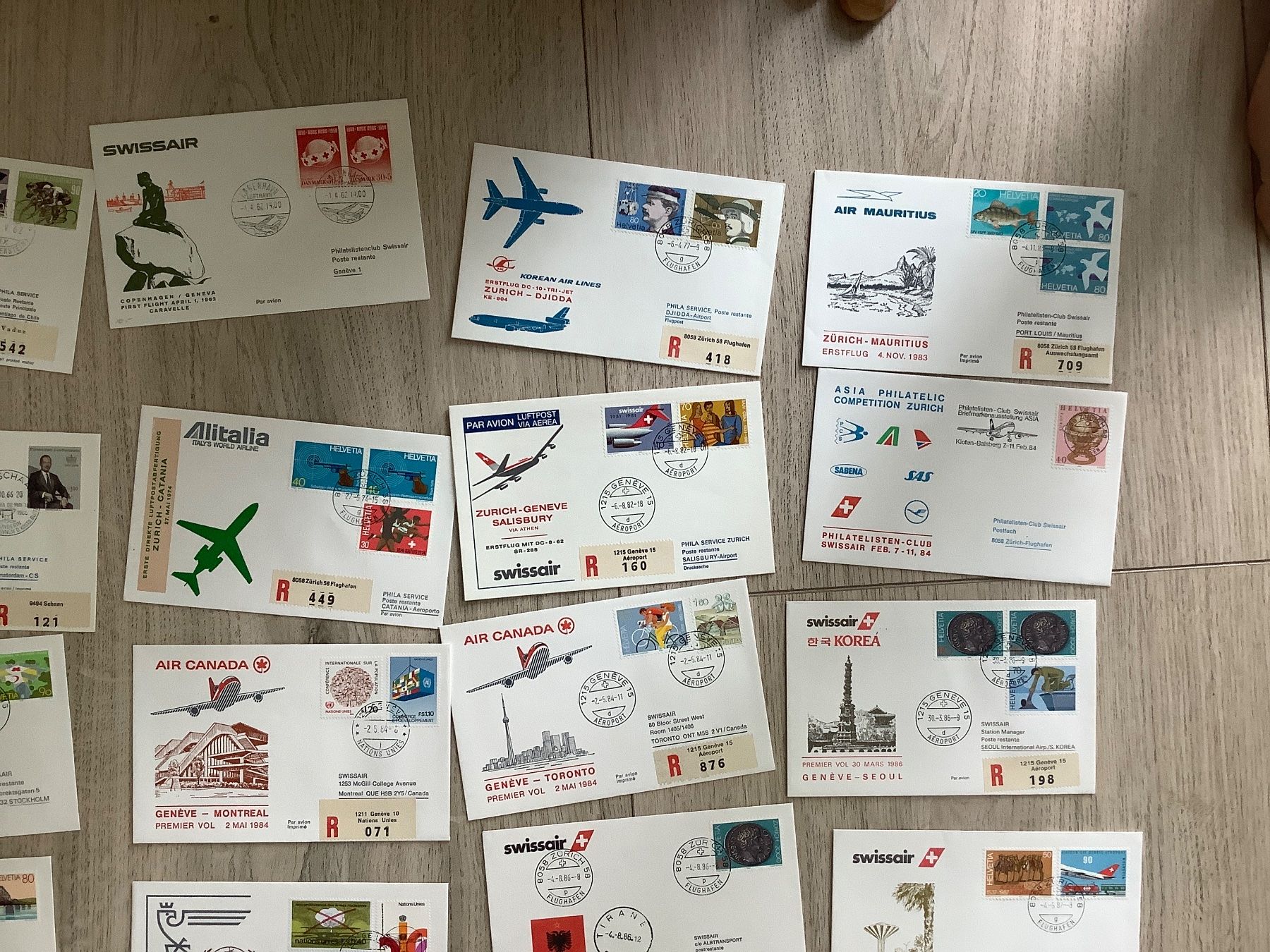 Tutti i francobolli: 60 Flugpostbriefe 1962 - 1992 – Usato da St. Gallen venduto da herbrig2 1