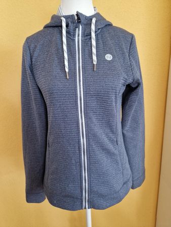 Damen Sweatjacke 46 N, grau/blau, Gr. 36, NEU