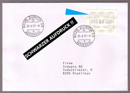 ATM 9 SCHWARZ !_FD 25.6.97_8026 Zürich 26 Aussersihl_FDC !