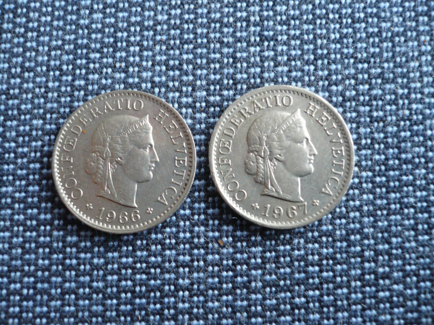 Tutti le monete: 5 Rappen Stücke 1966 & 1967 – Usato da Winterthur venduto da kormorans 1