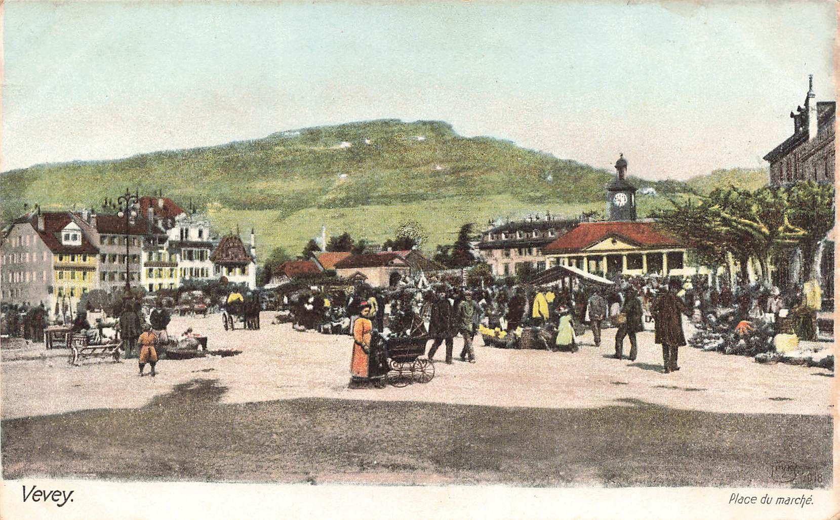 Cartes postales: Vevey VD Marktplatz Markt – D'occasion à Biasca par Blenio71