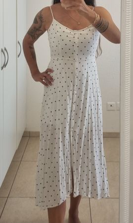 Hollister Sommerkleid Tupfen Weiss Grösse S