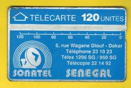 Telefonkarte Sénégal 120U, 3mm-Wertstreifen, 012A