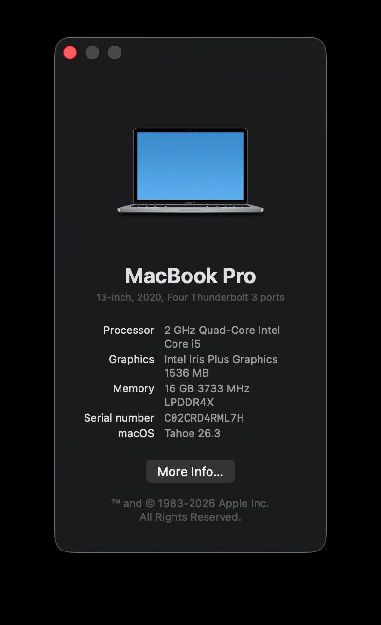 Apple Notebook: MacBook Pro 13" 2020 comme neuf. – Nuovo (secondo la descrizione) da Biel/Bienne venduto da Al1552 2