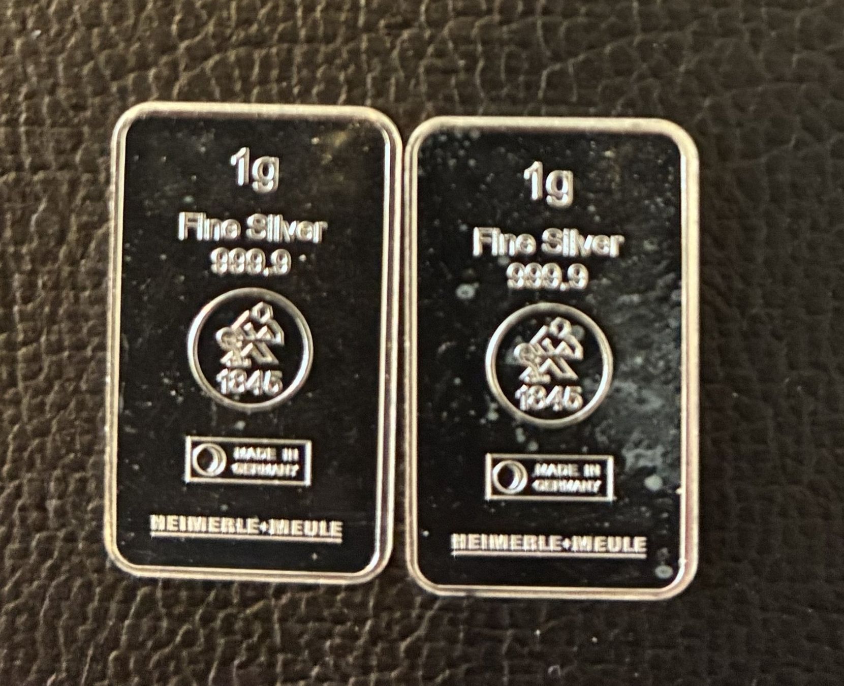 Edelmetalle: 2 x 1g 999er Silberbarre Heimerle und Meule – Gebraucht aus Köniz von Habenix