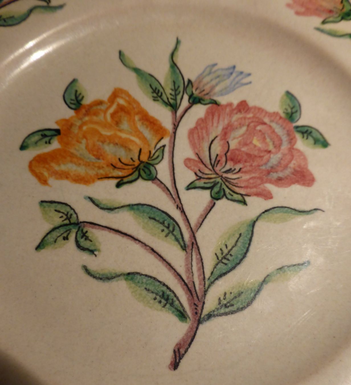 Teller: ANTIKER -HAND BEMALTER GRAZIA -DERUTA TELLER,--18,5 CM – Gebraucht aus Zürich von tritonis 1