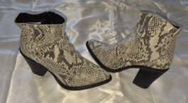 RKS Stiefeletten Schlangenmuster Grösse 38 neuwertig Leder
