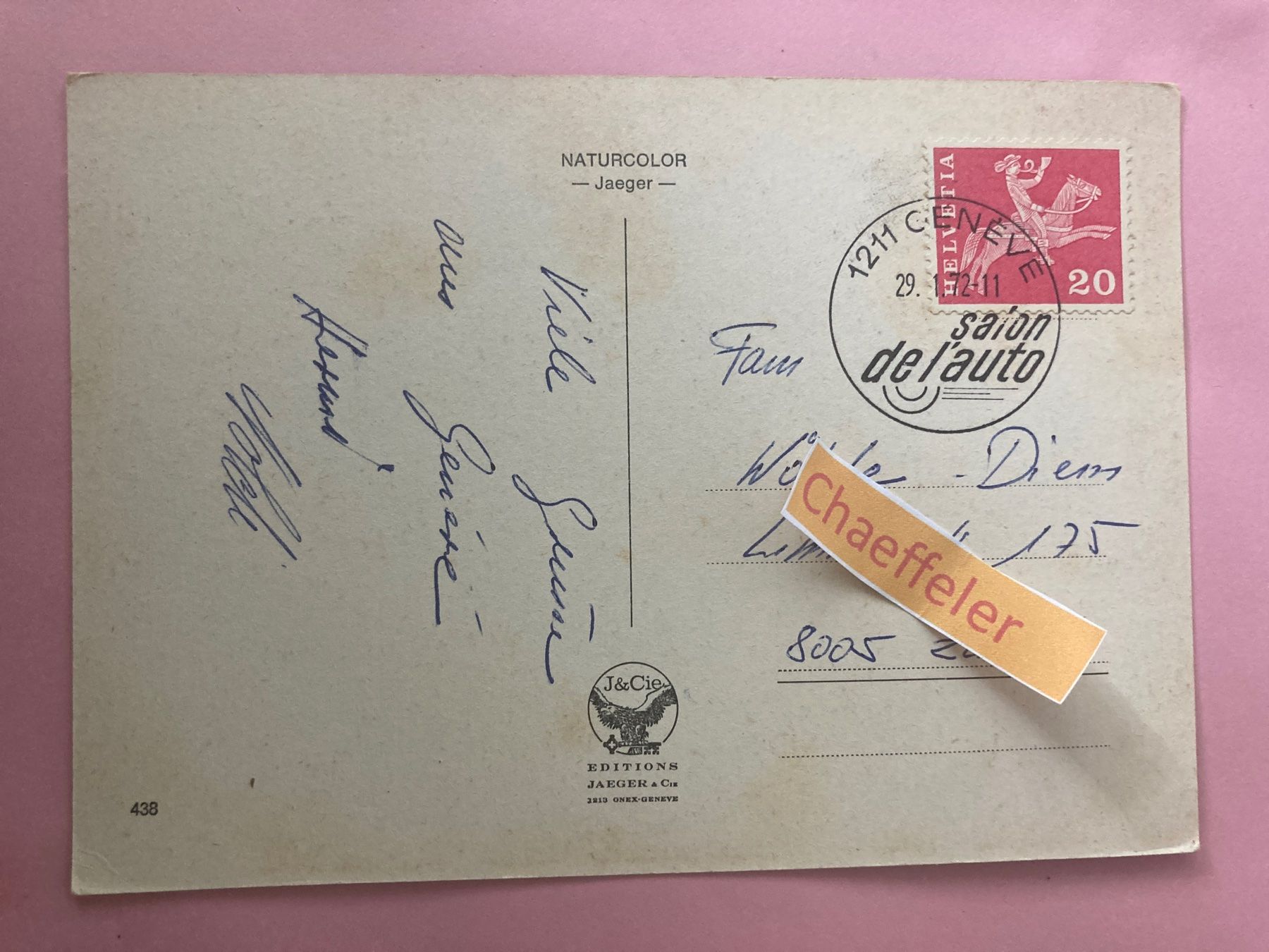 Cartoline postali: 1972 Escale à Genève – Usato da Zürich venduto da Chaeffeler 1