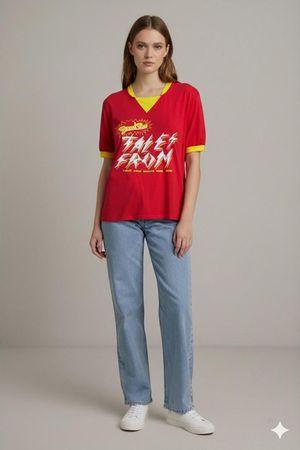 Original Marines 'Tales From' Rot-Gelbes Baumwoll-T-Shirt -