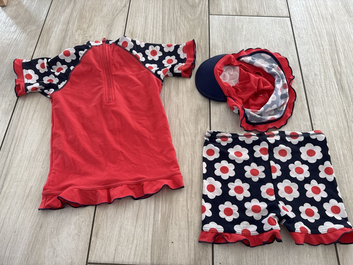 Costumi da bagno & Bikini: Süsses Blumen Bade Set Gr. 104, UV Schutz – Usato da Gelterkinden venduto da Familienferien 1
