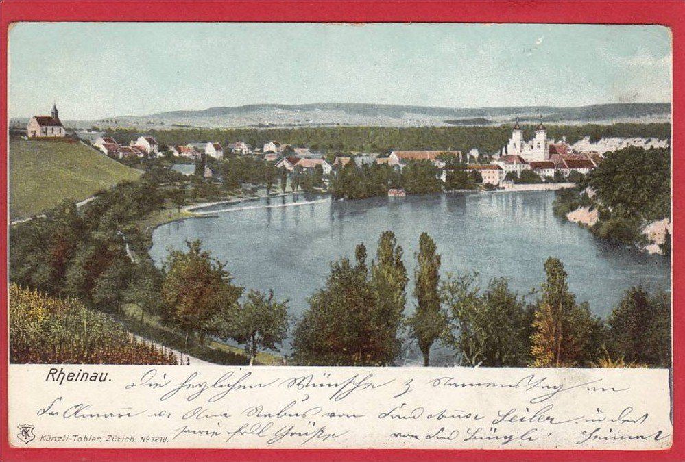 Cartoline postali: RHEINAU 1904 – Usato da Grüningen venduto da Kartenlaube